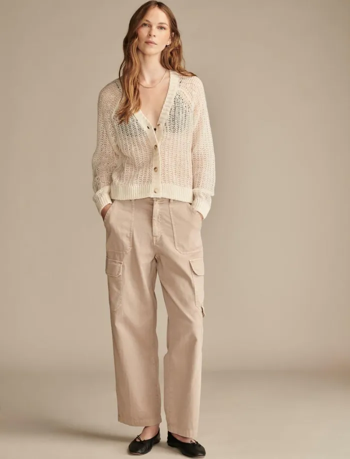 Lucky Brand Pants Women Clean Twill Cargo Pant Washed Blush