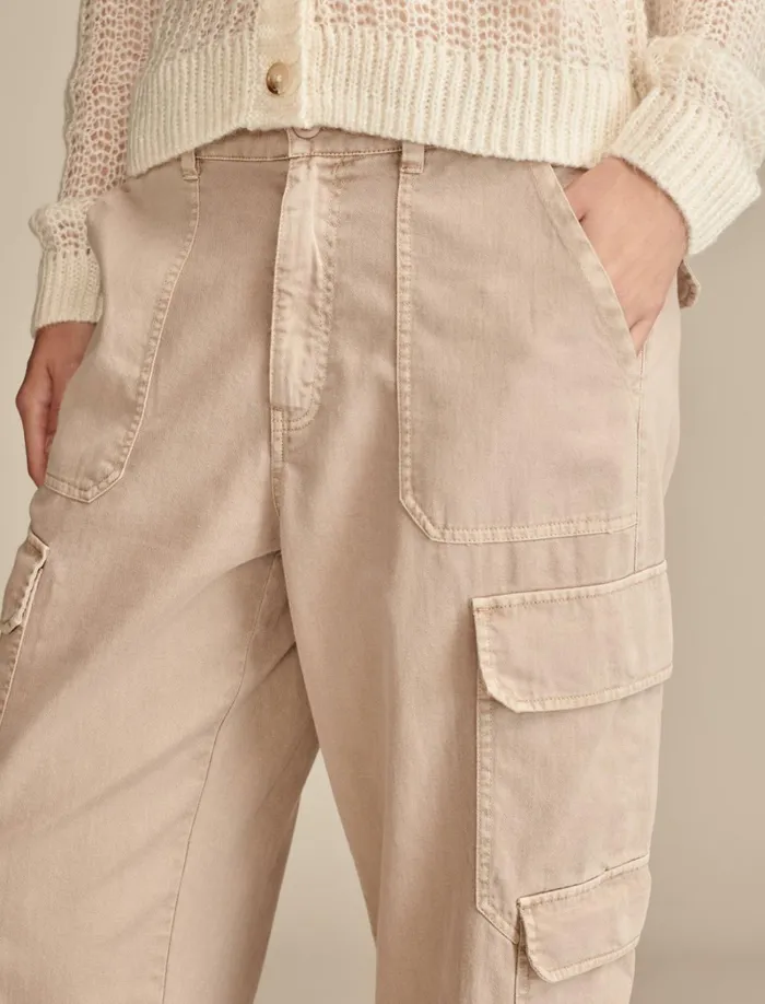 Lucky Brand Pants Women Clean Twill Cargo Pant Washed Blush