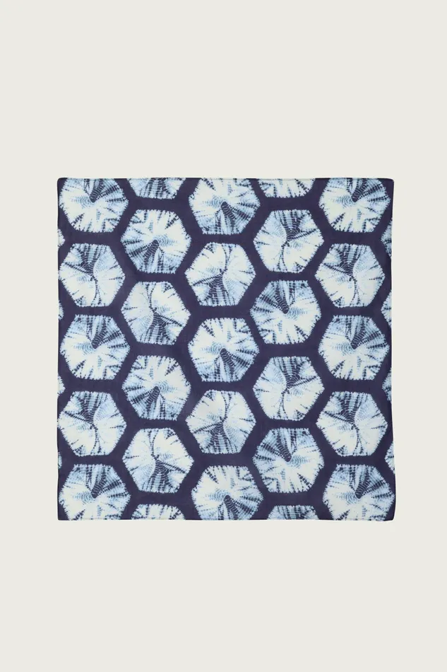 Lucky Brand Scarves and Bandanas Women Hexagonal Cotton Bandana American Navy White