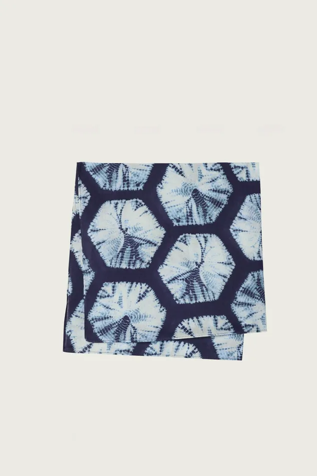 Lucky Brand Scarves and Bandanas Women Hexagonal Cotton Bandana American Navy White