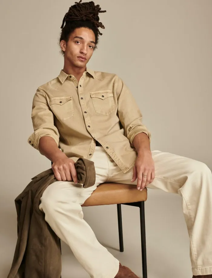 Lucky Brand Shirts and Tops Men Cole Hauser Twill Western Shirt Twill