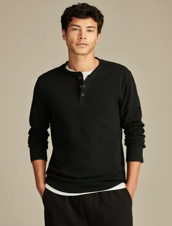Lucky Brand Shirts and Tops Men Cole Hauser Weekend Henley Jet Black