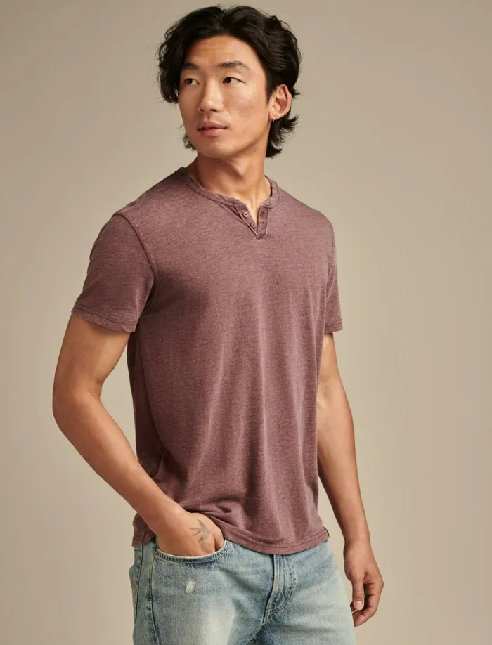Lucky Brand Shirts and Tops Men Venice Burnout Notch Neck Tee Port Royale