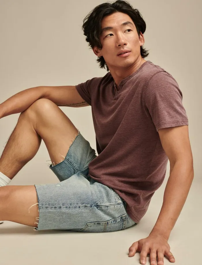 Lucky Brand Shirts and Tops Men Venice Burnout Notch Neck Tee Port Royale