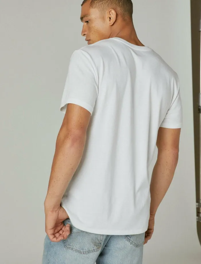 Lucky Brand Shirts and Tops Men Venice Burnout VeeNeck Tee Bright White