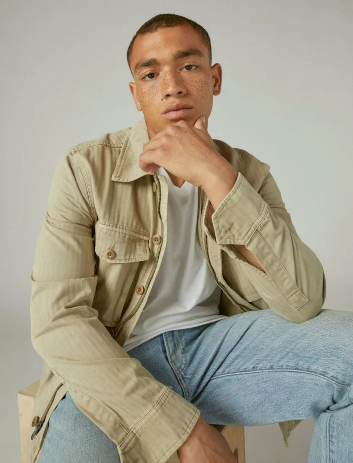Lucky Brand Shirts and Tops Men Venice Burnout VeeNeck Tee Bright White