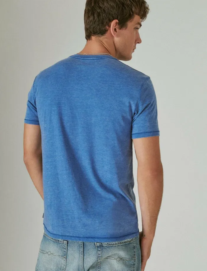 Lucky Brand Shirts and Tops Men Venice Burnout VeeNeck Tee Monaco Blue