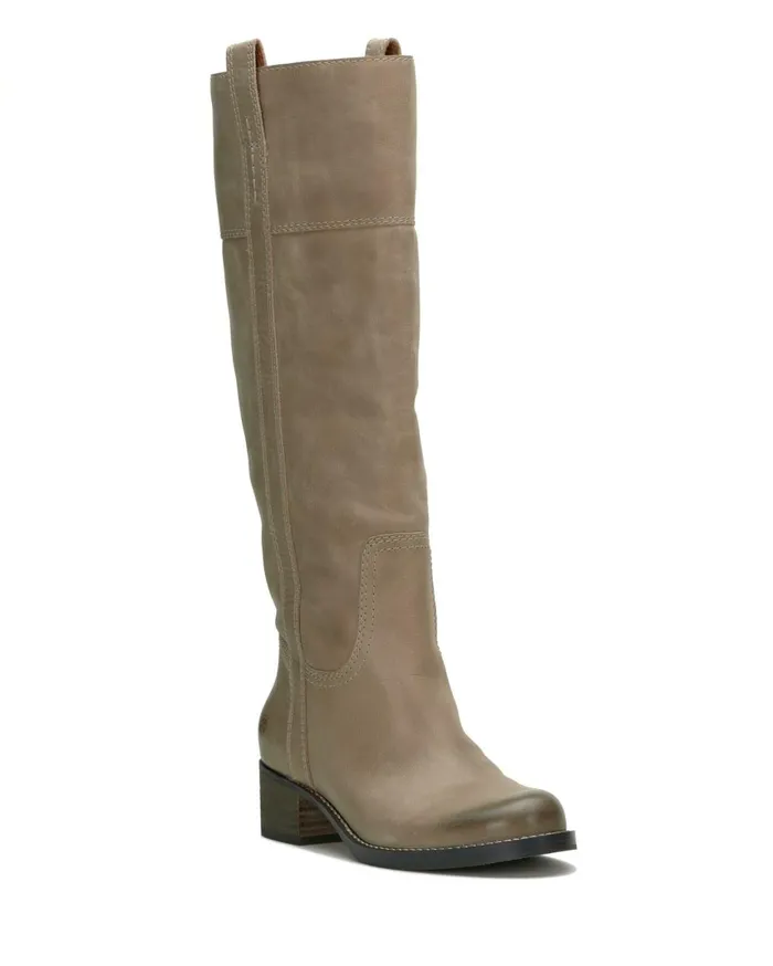 Lucky Brand Shoes Women Hybiscus Extra Wide Calf Riding Boot Medium Light Grey