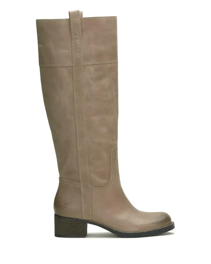 Lucky Brand Shoes Women Hybiscus Extra Wide Calf Riding Boot Medium Light Grey
