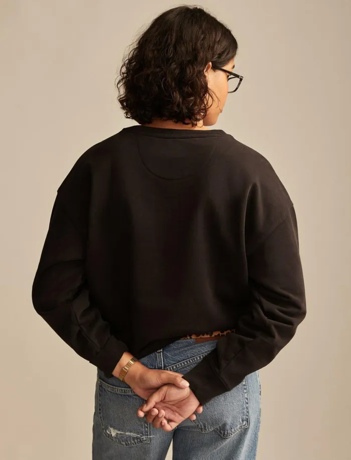 Lucky Brand Sweaters and Sweatshirts Women Fender 70th Anniversary Crew Fleece Jet Black