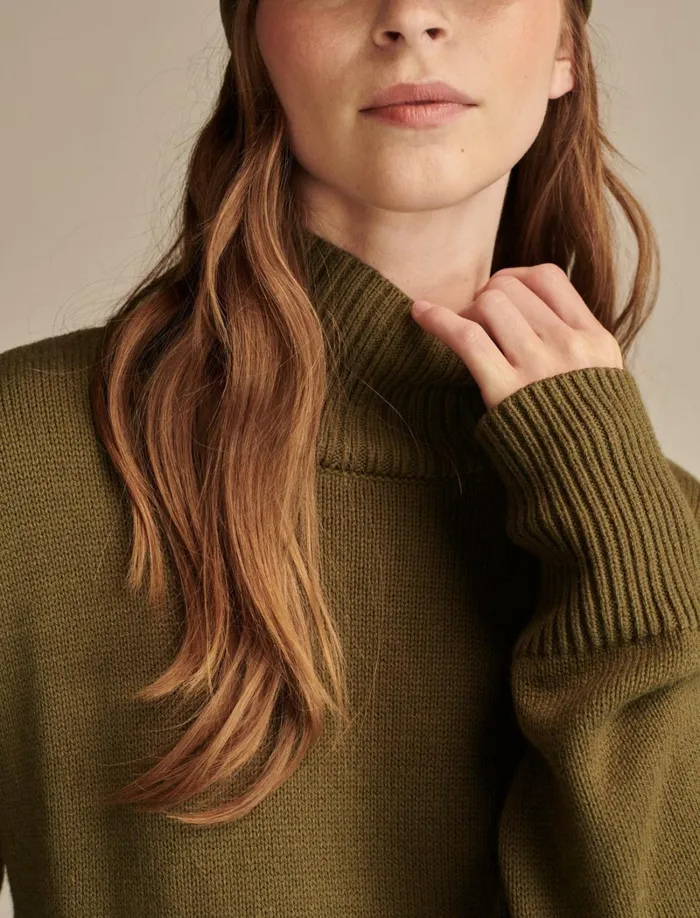 Lucky Brand Sweaters and Sweatshirts Women Mock Neck Tunic Olive Night