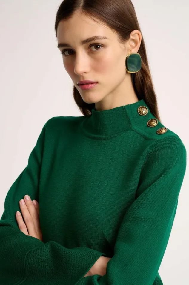Luisa Spagnoli Dresses and Jumpsuits Melodiosa 8211 Knit Dress Green 8211 Women