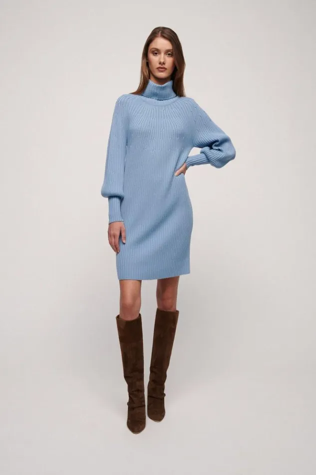 Luisa Spagnoli Dresses and Jumpsuits Metius 8211 Wool Dress Light Blue 8211 Women