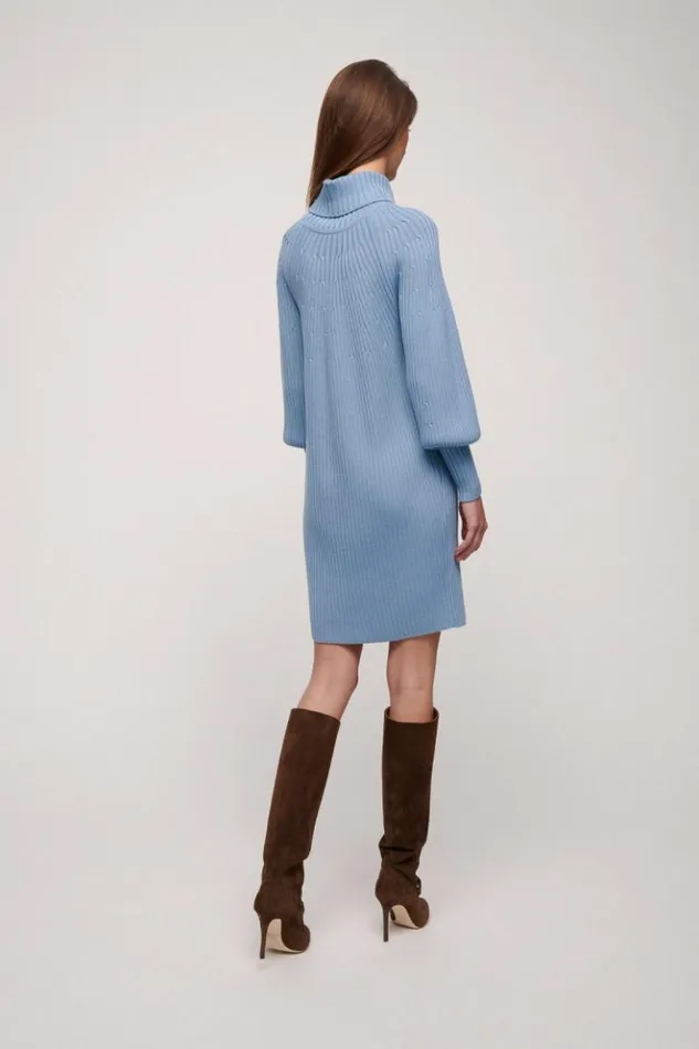 Luisa Spagnoli Dresses and Jumpsuits Metius 8211 Wool Dress Light Blue 8211 Women Luisa Spagnoli Dresses and Jumpsuits Metius 8211 Wool Dress Light Blue 8211 Women