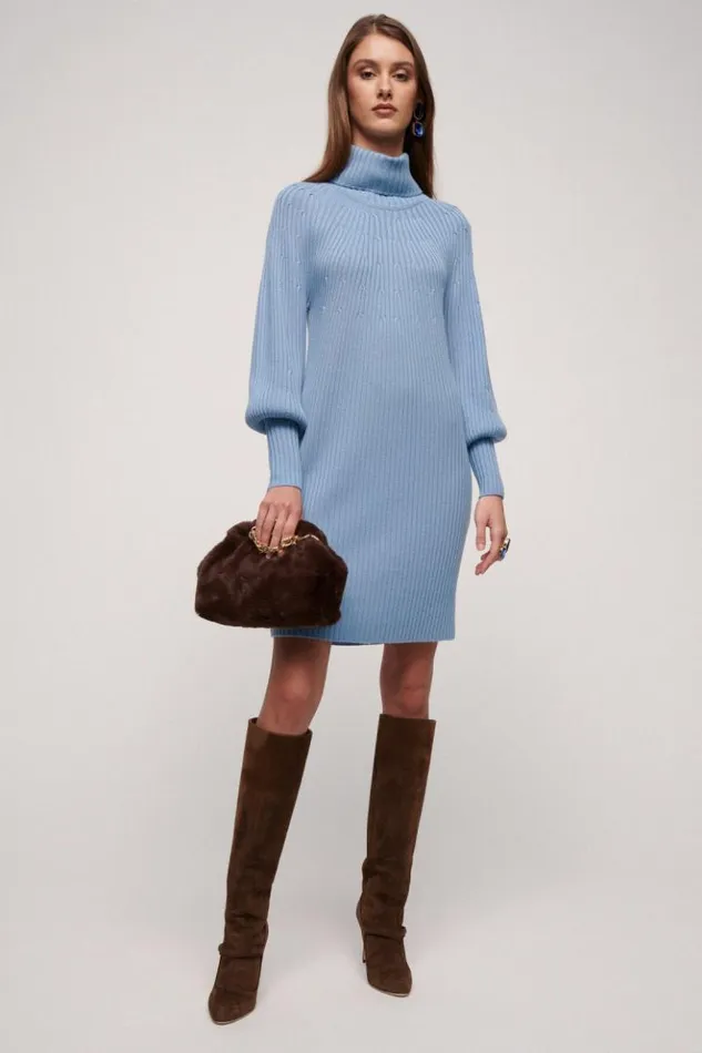 Luisa Spagnoli Dresses and Jumpsuits Metius 8211 Wool Dress Light Blue 8211 Women Luisa Spagnoli Dresses and Jumpsuits Metius 8211 Wool Dress Light Blue 8211 Women