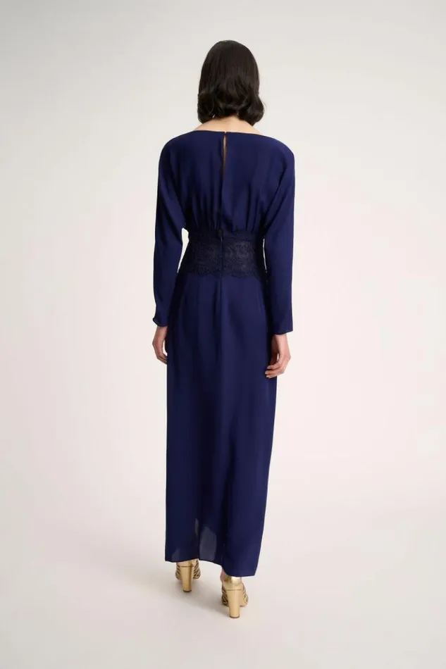 Luisa Spagnoli Formal Dresses Gazzelle 8211 Elegant Dress Blue Purplish 8211 Women Luisa Spagnoli Formal Dresses Gazzelle 8211 Elegant Dress Blue Purplish 8211 Women