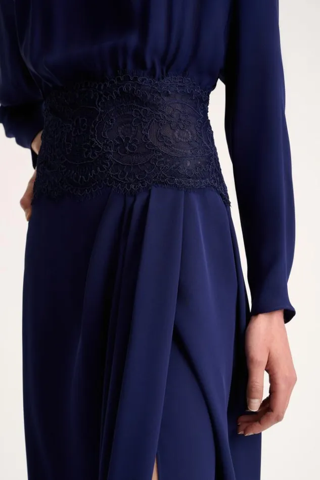 Luisa Spagnoli Formal Dresses Gazzelle 8211 Elegant Dress Blue Purplish 8211 Women Luisa Spagnoli Formal Dresses Gazzelle 8211 Elegant Dress Blue Purplish 8211 Women