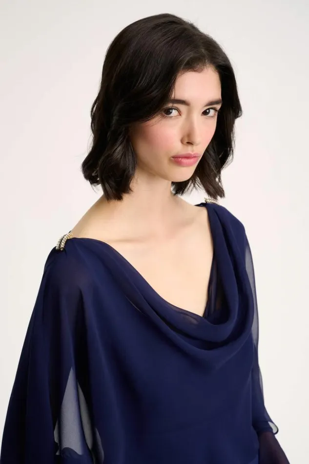 Luisa Spagnoli Formal Dresses Graffa 8211 Elegant Dress Blue Purplish 8211 Women Luisa Spagnoli Formal Dresses Graffa 8211 Elegant Dress Blue Purplish 8211 Women
