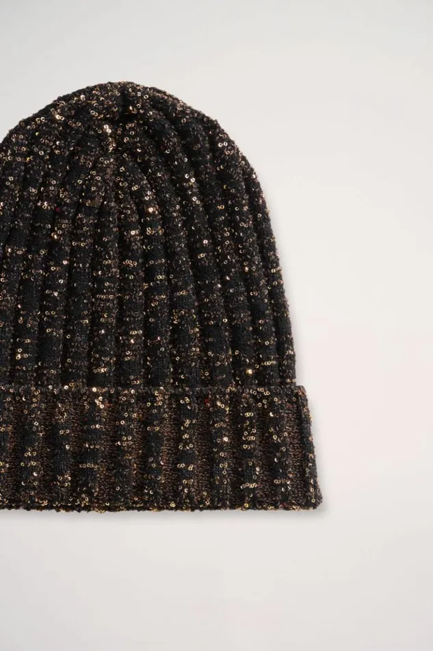 Luisa Spagnoli Hats And Gloves Cico 8211 Lurex Beanie Hat 8211 Fashion Show Blackblack 8211 Women Luisa Spagnoli Hats And Gloves Cico 8211 Lurex Beanie Hat 8211 Fashion Show Blackblack 8211 Women