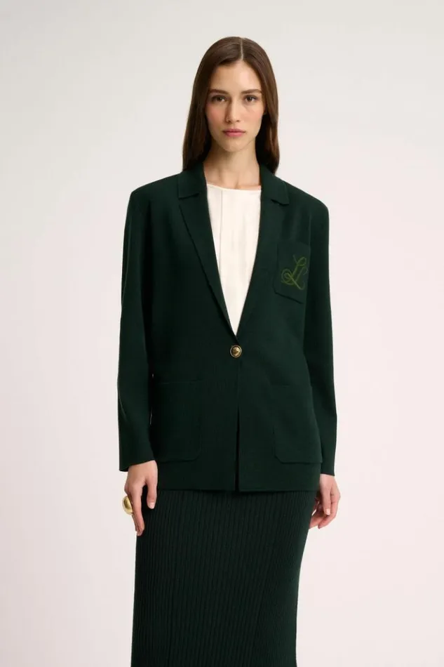 Luisa Spagnoli Jackets and Blazers Mancina 8211 Embroidered Jacket Bottlegreen 8211 Women Luisa Spagnoli Jackets and Blazers Mancina 8211 Embroidered Jacket Bottlegreen 8211 Women