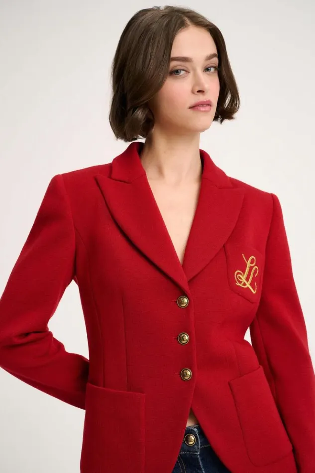 Luisa Spagnoli Jackets and Blazers Merilu 8211 Cropped Wool Blazer Red 8211 Women