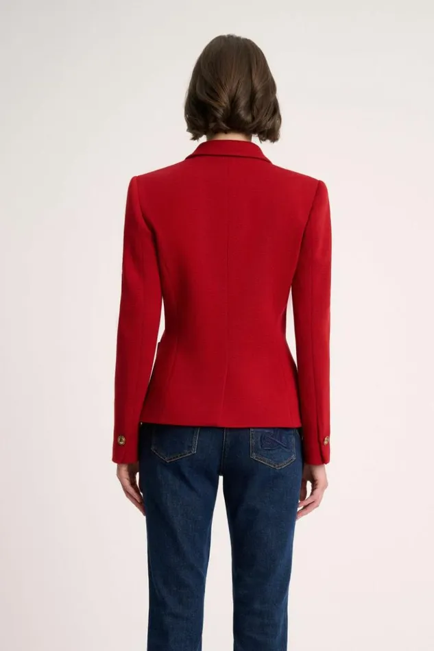 Luisa Spagnoli Jackets and Blazers Merilu 8211 Cropped Wool Blazer Red 8211 Women Luisa Spagnoli Jackets and Blazers Merilu 8211 Cropped Wool Blazer Red 8211 Women