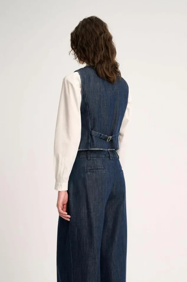 Luisa Spagnoli Jackets and Blazers Scudiero 8211 Denim Vest Blue 8211 Women Luisa Spagnoli Jackets and Blazers Scudiero 8211 Denim Vest Blue 8211 Women