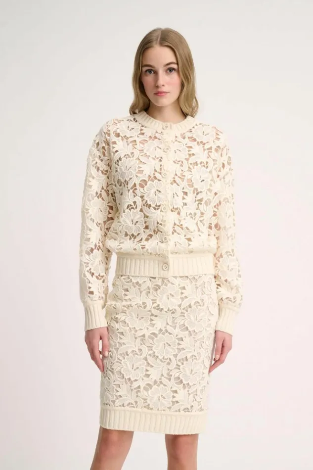 Luisa Spagnoli Jackets and Blazers Segesta 8211 Lace Cardigan 8211 Fashion Show Cream 8211 Women Luisa Spagnoli Jackets and Blazers Segesta 8211 Lace Cardigan 8211 Fashion Show Cream 8211 Women