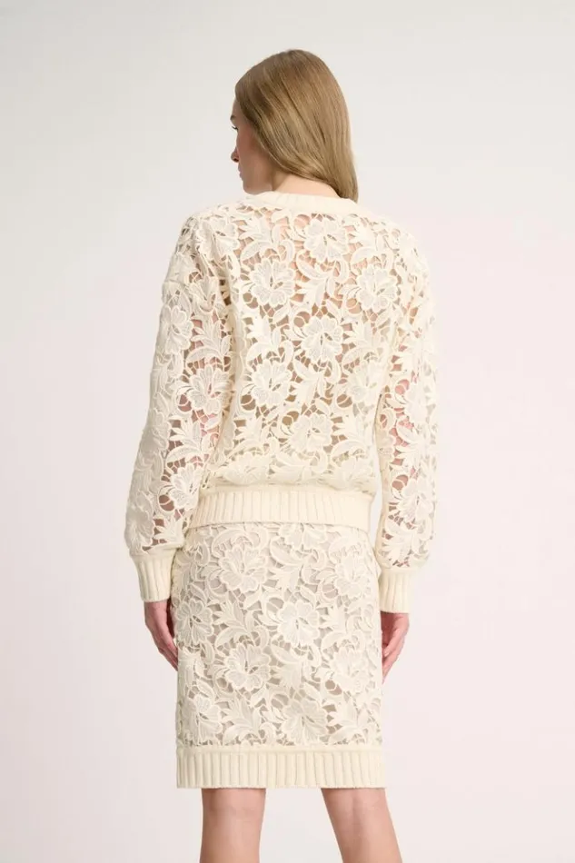 Luisa Spagnoli Jackets and Blazers Segesta 8211 Lace Cardigan 8211 Fashion Show Cream 8211 Women Luisa Spagnoli Jackets and Blazers Segesta 8211 Lace Cardigan 8211 Fashion Show Cream 8211 Women