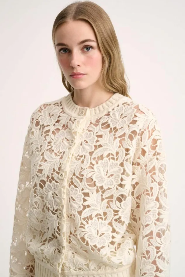 Luisa Spagnoli Jackets and Blazers Segesta 8211 Lace Cardigan 8211 Fashion Show Cream 8211 Women Luisa Spagnoli Jackets and Blazers Segesta 8211 Lace Cardigan 8211 Fashion Show Cream 8211 Women