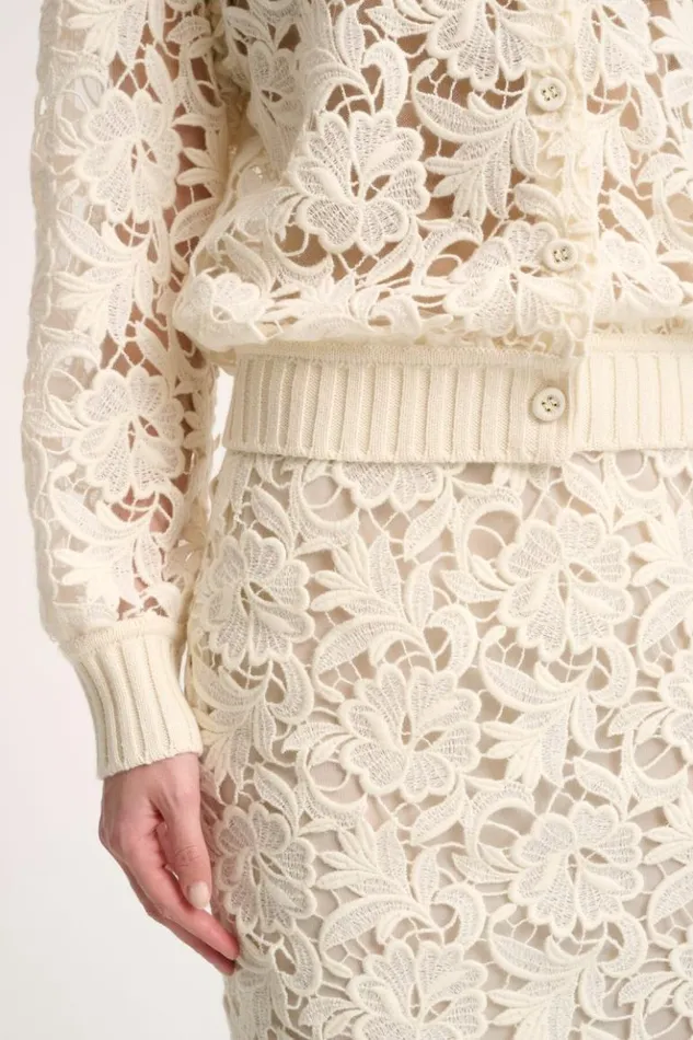 Luisa Spagnoli Jackets and Blazers Segesta 8211 Lace Cardigan 8211 Fashion Show Cream 8211 Women Luisa Spagnoli Jackets and Blazers Segesta 8211 Lace Cardigan 8211 Fashion Show Cream 8211 Women