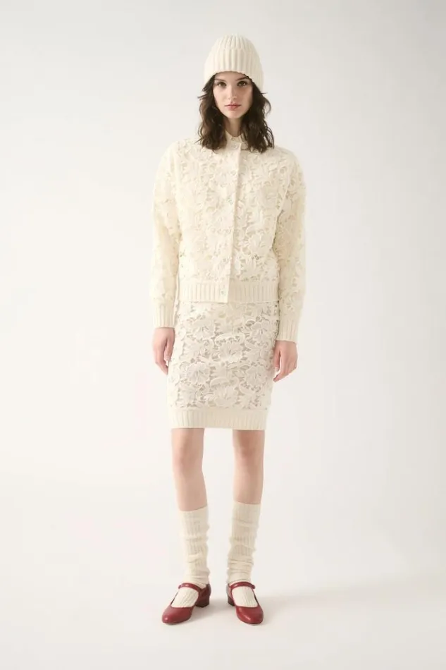 Luisa Spagnoli Jackets and Blazers Segesta 8211 Lace Cardigan 8211 Fashion Show Cream 8211 Women Luisa Spagnoli Jackets and Blazers Segesta 8211 Lace Cardigan 8211 Fashion Show Cream 8211 Women