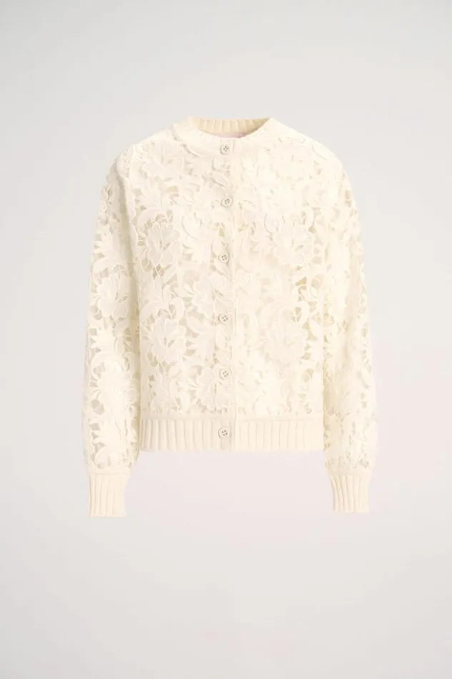 Luisa Spagnoli Jackets and Blazers Segesta 8211 Lace Cardigan 8211 Fashion Show Cream 8211 Women Luisa Spagnoli Jackets and Blazers Segesta 8211 Lace Cardigan 8211 Fashion Show Cream 8211 Women