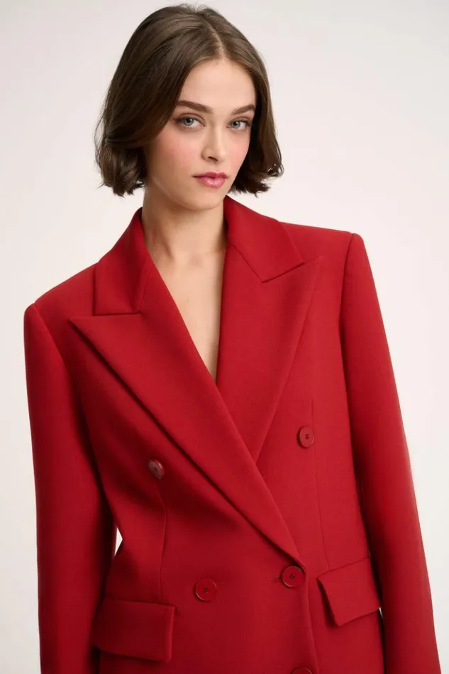 Luisa Spagnoli Jackets and Blazers Sfinge 8211 DoubleBreasted Jacket Red 8211 Women Luisa Spagnoli Jackets and Blazers Sfinge 8211 DoubleBreasted Jacket Red 8211 Women