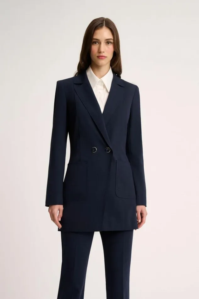 Luisa Spagnoli Jackets and Blazers Spalto 8211 DoubleBreasted Jacket Blue 8211 Women
