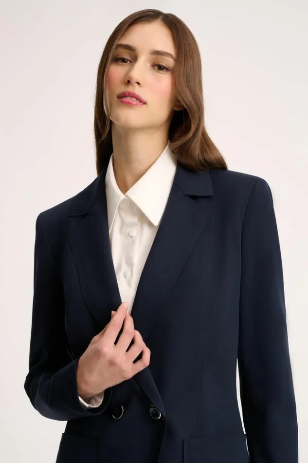 Luisa Spagnoli Jackets and Blazers Spalto 8211 DoubleBreasted Jacket Blue 8211 Women Luisa Spagnoli Jackets and Blazers Spalto 8211 DoubleBreasted Jacket Blue 8211 Women