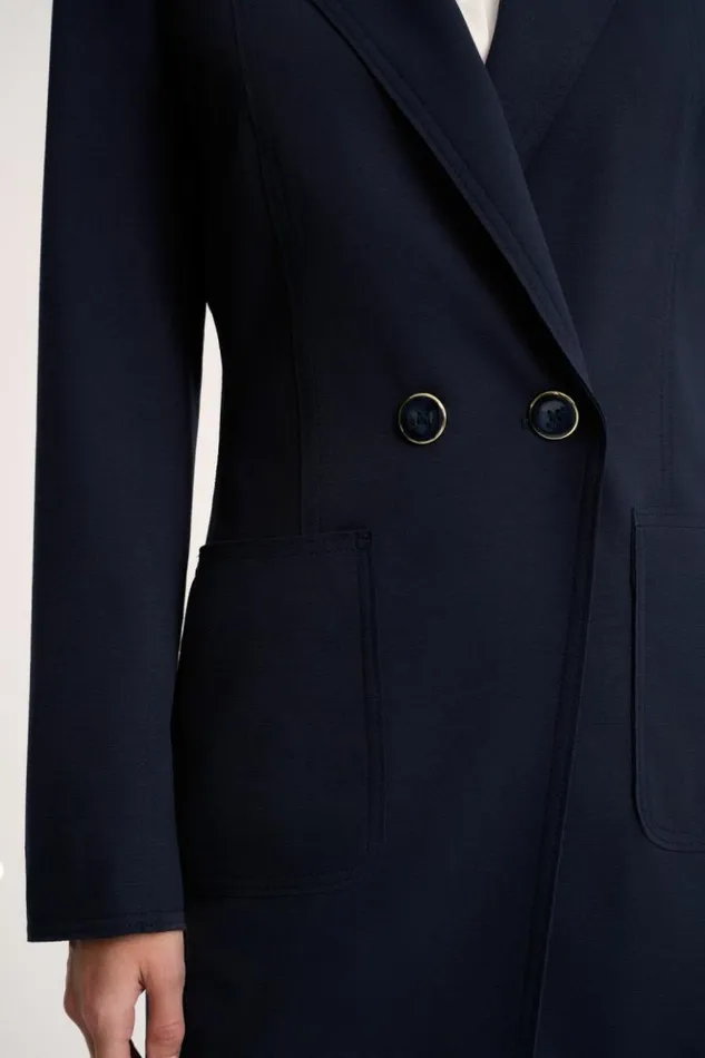 Luisa Spagnoli Jackets and Blazers Spalto 8211 DoubleBreasted Jacket Blue 8211 Women Luisa Spagnoli Jackets and Blazers Spalto 8211 DoubleBreasted Jacket Blue 8211 Women