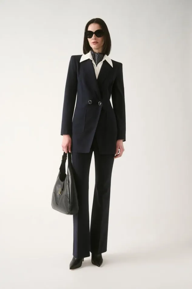 Luisa Spagnoli Jackets and Blazers Spalto 8211 DoubleBreasted Jacket Blue 8211 Women Luisa Spagnoli Jackets and Blazers Spalto 8211 DoubleBreasted Jacket Blue 8211 Women