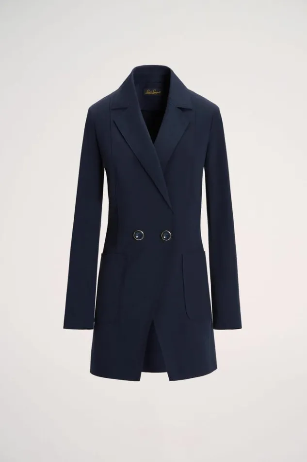 Luisa Spagnoli Jackets and Blazers Spalto 8211 DoubleBreasted Jacket Blue 8211 Women Luisa Spagnoli Jackets and Blazers Spalto 8211 DoubleBreasted Jacket Blue 8211 Women