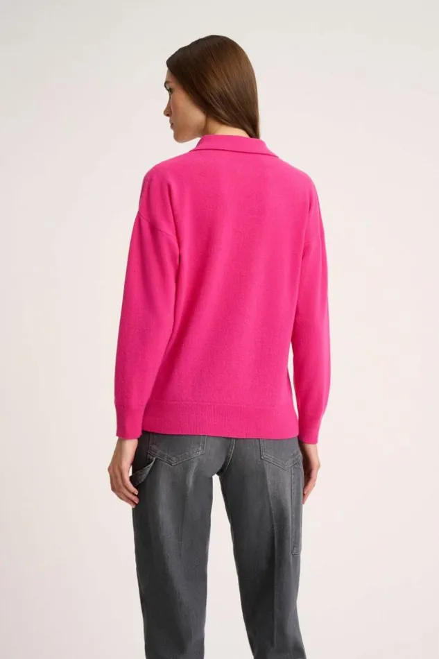 Luisa Spagnoli Knitwear Cajal 8211 Cashmere Polo Cyclamen 8211 Women Luisa Spagnoli Knitwear Cajal 8211 Cashmere Polo Cyclamen 8211 Women