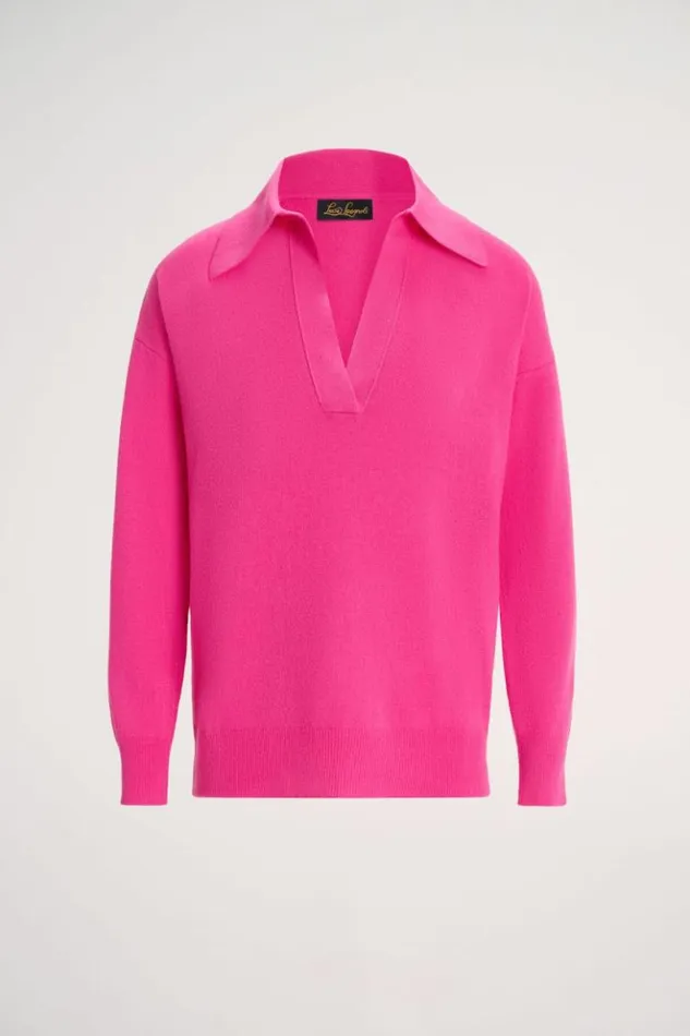 Luisa Spagnoli Knitwear Cajal 8211 Cashmere Polo Cyclamen 8211 Women Luisa Spagnoli Knitwear Cajal 8211 Cashmere Polo Cyclamen 8211 Women