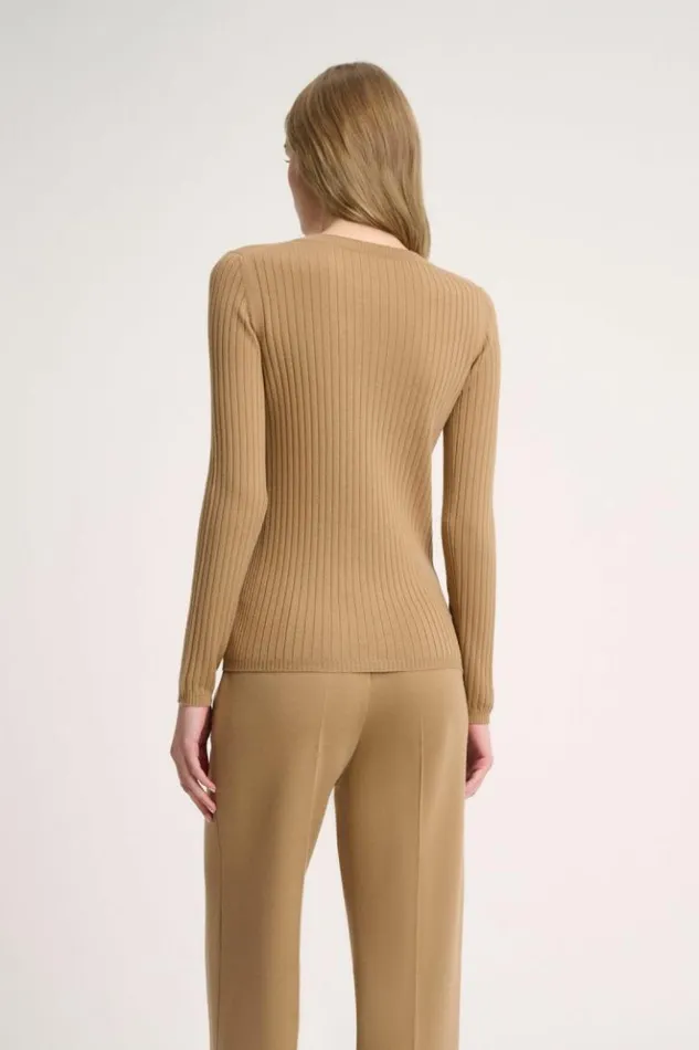 Luisa Spagnoli Knitwear Maggi 8211 RibKnit Pullover Camel 8211 Women Luisa Spagnoli Knitwear Maggi 8211 RibKnit Pullover Camel 8211 Women