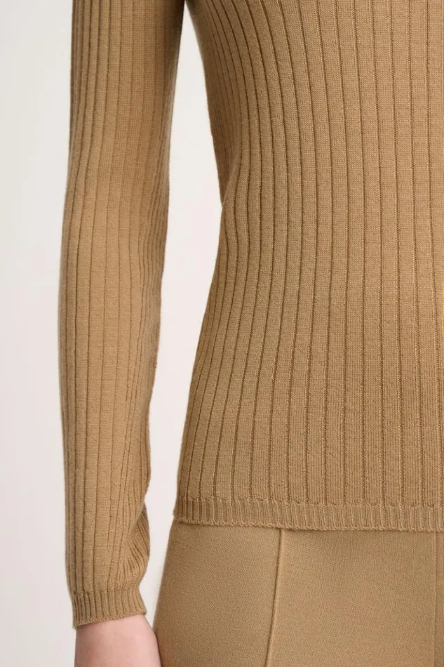 Luisa Spagnoli Knitwear Maggi 8211 RibKnit Pullover Camel 8211 Women Luisa Spagnoli Knitwear Maggi 8211 RibKnit Pullover Camel 8211 Women