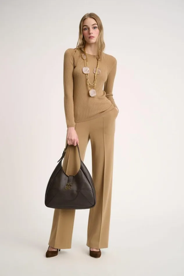 Luisa Spagnoli Knitwear Maggi 8211 RibKnit Pullover Camel 8211 Women Luisa Spagnoli Knitwear Maggi 8211 RibKnit Pullover Camel 8211 Women