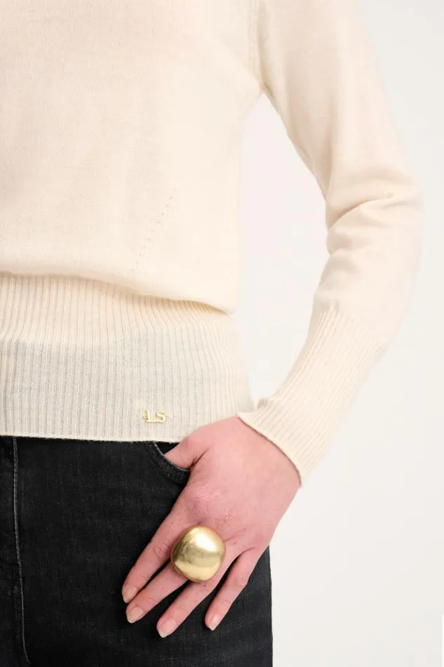 Luisa Spagnoli Knitwear Mano 8211 Wool Pullover Cream 8211 Women Luisa Spagnoli Knitwear Mano 8211 Wool Pullover Cream 8211 Women