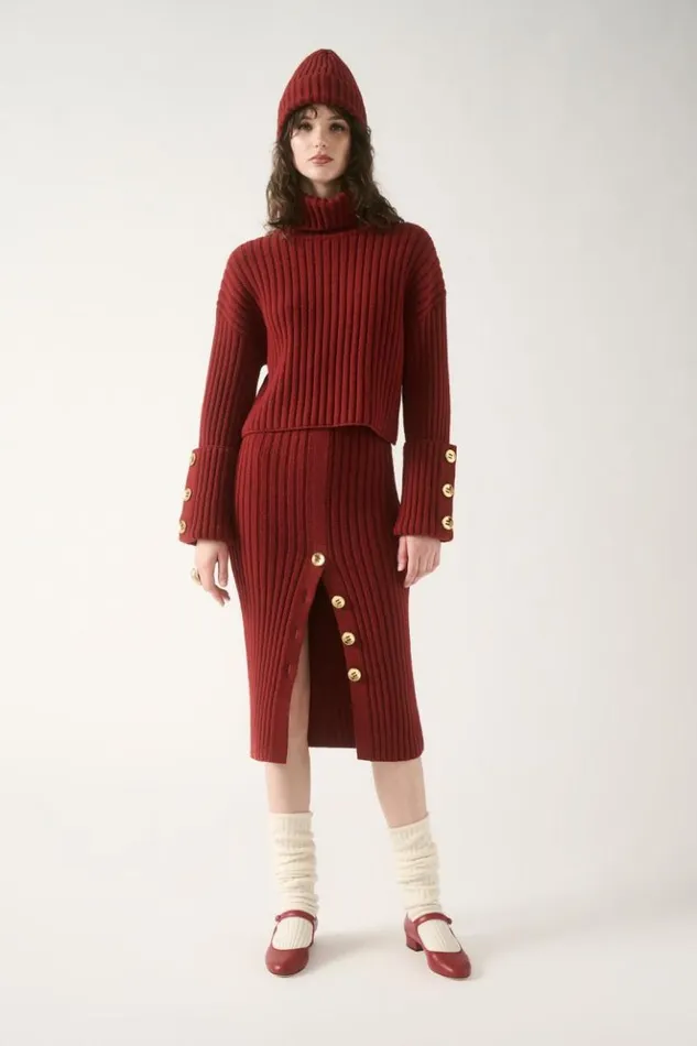 Luisa Spagnoli Knitwear Mappale 8211 Cropped Pullover 8211 Fashion Show Red 8211 Women Luisa Spagnoli Knitwear Mappale 8211 Cropped Pullover 8211 Fashion Show Red 8211 Women