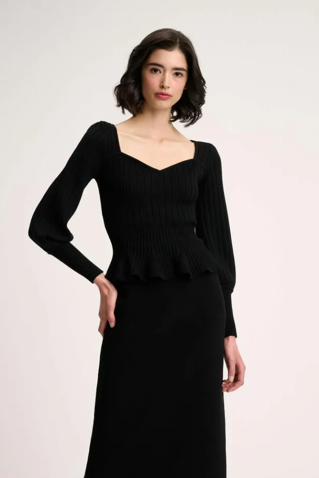 Luisa Spagnoli Knitwear Merlato 8211 HeartNeck Pullover Black 8211 Women