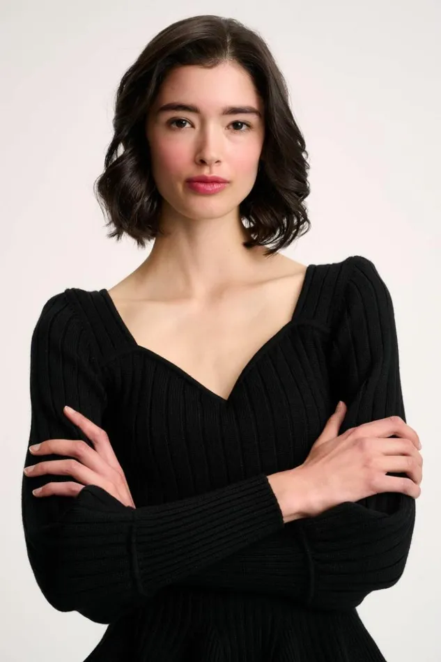 Luisa Spagnoli Knitwear Merlato 8211 HeartNeck Pullover Black 8211 Women Luisa Spagnoli Knitwear Merlato 8211 HeartNeck Pullover Black 8211 Women