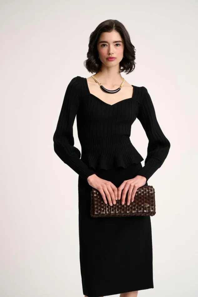 Luisa Spagnoli Knitwear Merlato 8211 HeartNeck Pullover Black 8211 Women Luisa Spagnoli Knitwear Merlato 8211 HeartNeck Pullover Black 8211 Women
