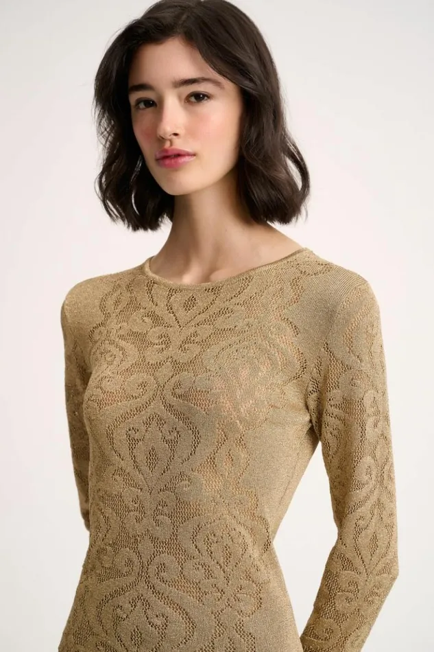 Luisa Spagnoli Knitwear Zama 8211 Damask Pullover Yellow 8211 Women Luisa Spagnoli Knitwear Zama 8211 Damask Pullover Yellow 8211 Women